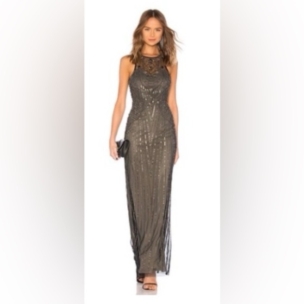 Parker Black Blakely Beaded long gown -Size 4